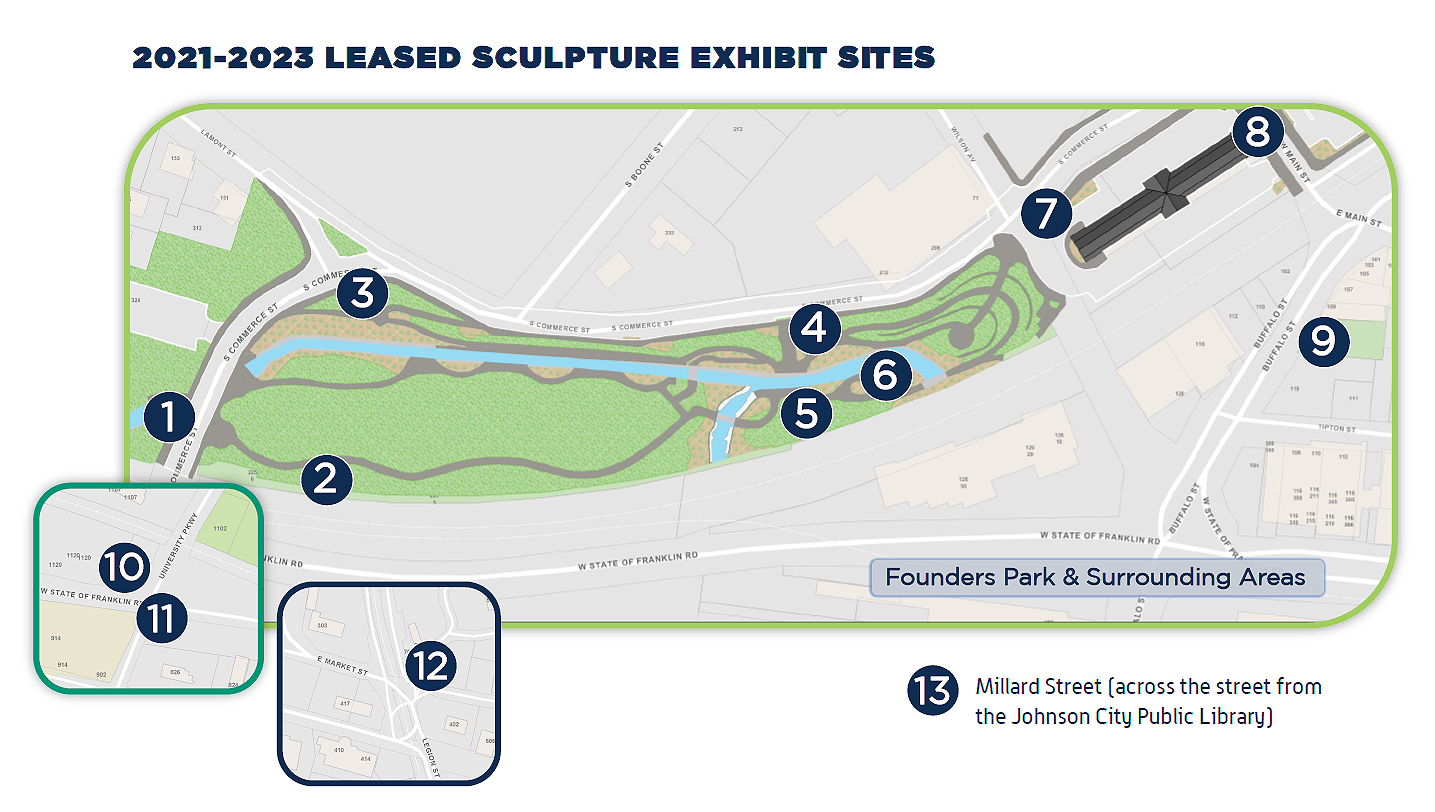 2021-2023 leased sculpture exhibit sites
